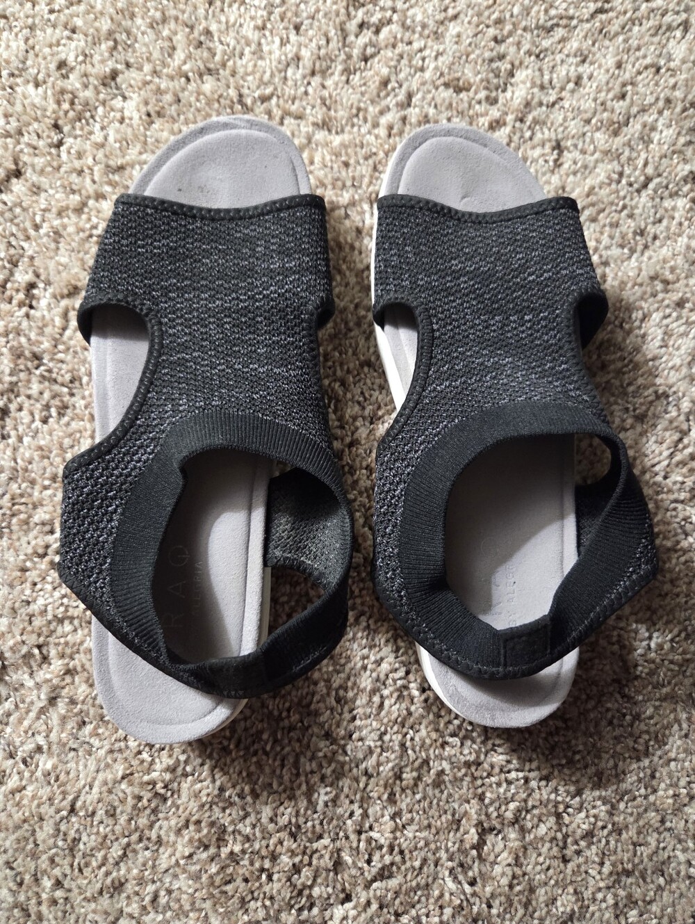 Traq by Alegria Black Knit Open-Toe Sandals